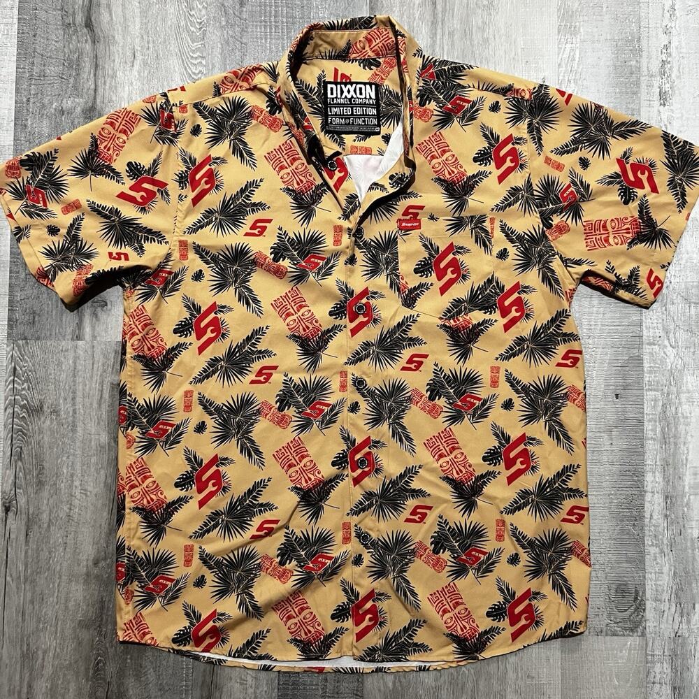 Dixxon Flannel Co Snap On Limited Edition Tiki Party D-Lite Men's Medium Shirt
